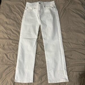 White straight leg jeans